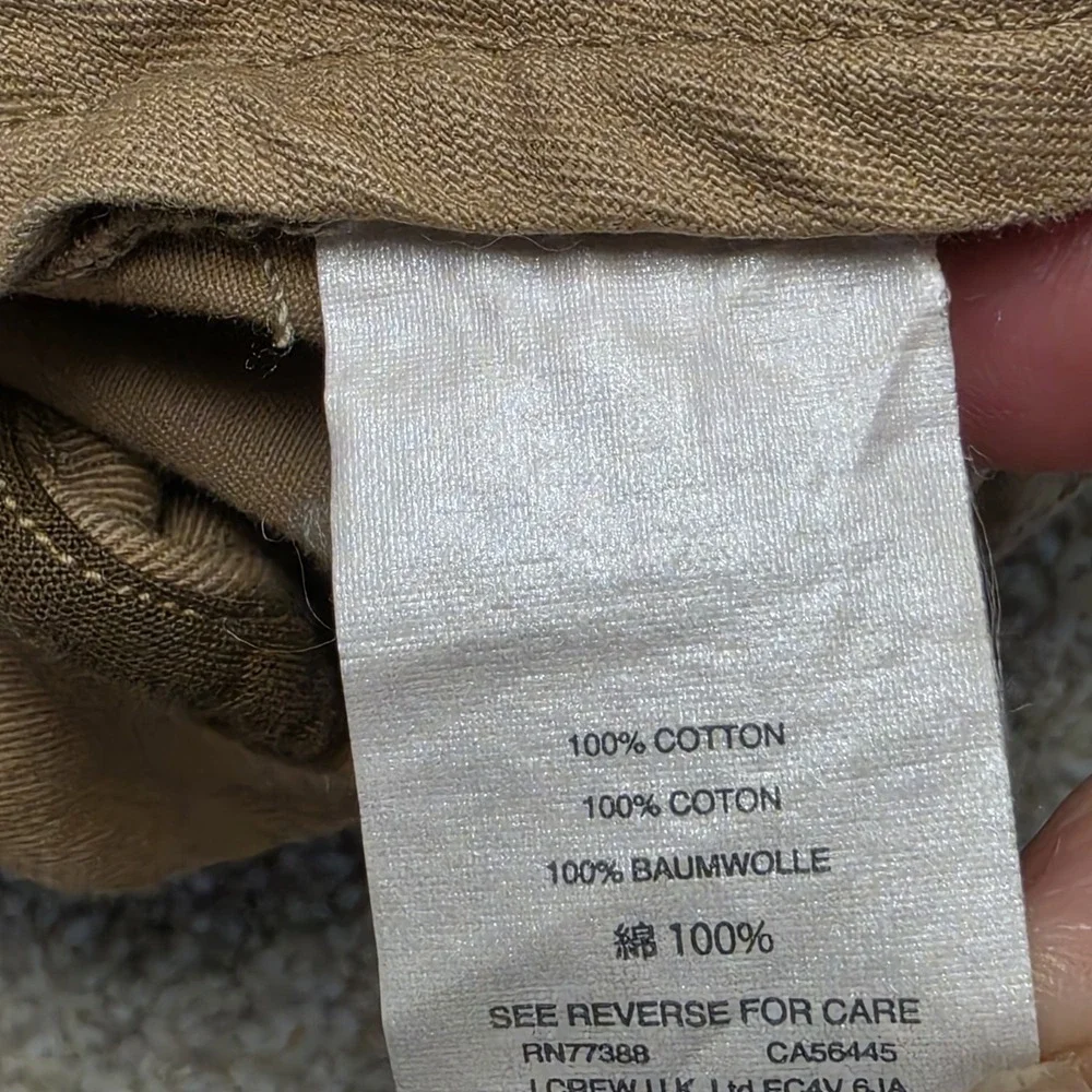 Wallace & Barnes Tessuti Sonriso Chino Trousers Khaki W29 L29 Slim Straight Mens